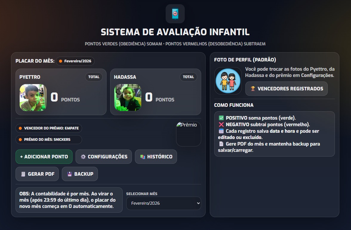 Sistema de Avaliação Infantil