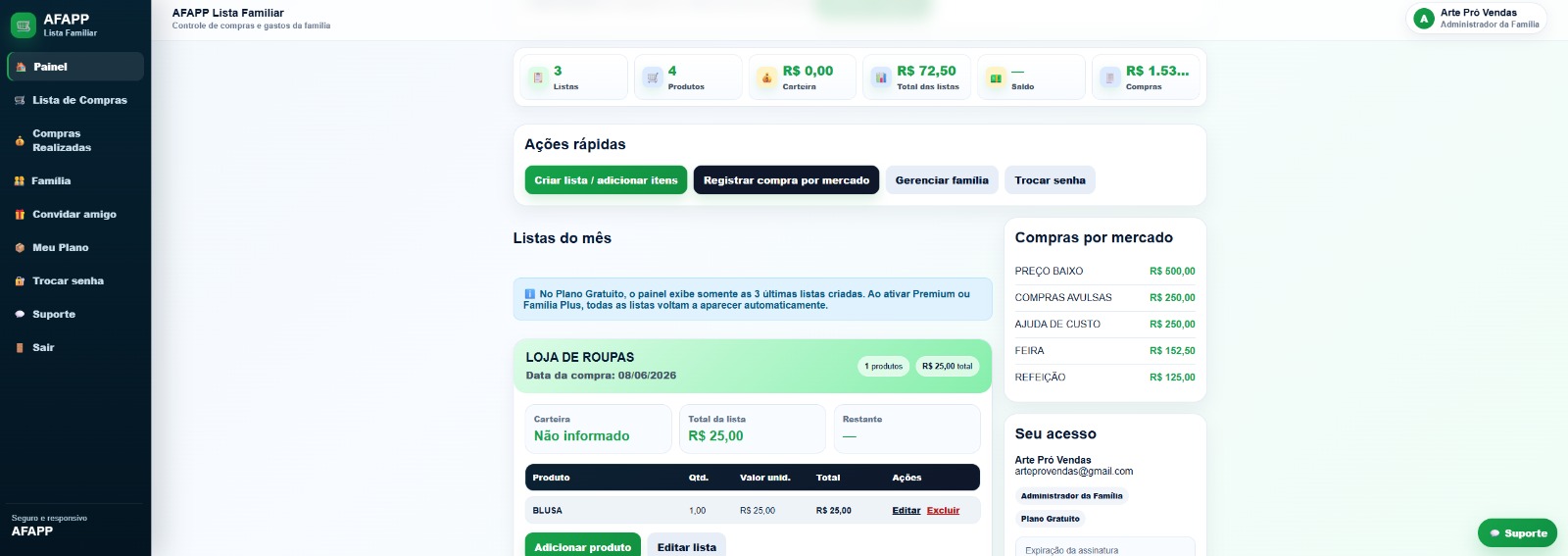 Lista Familiar – Organização, Economia e Controle para Toda a Família